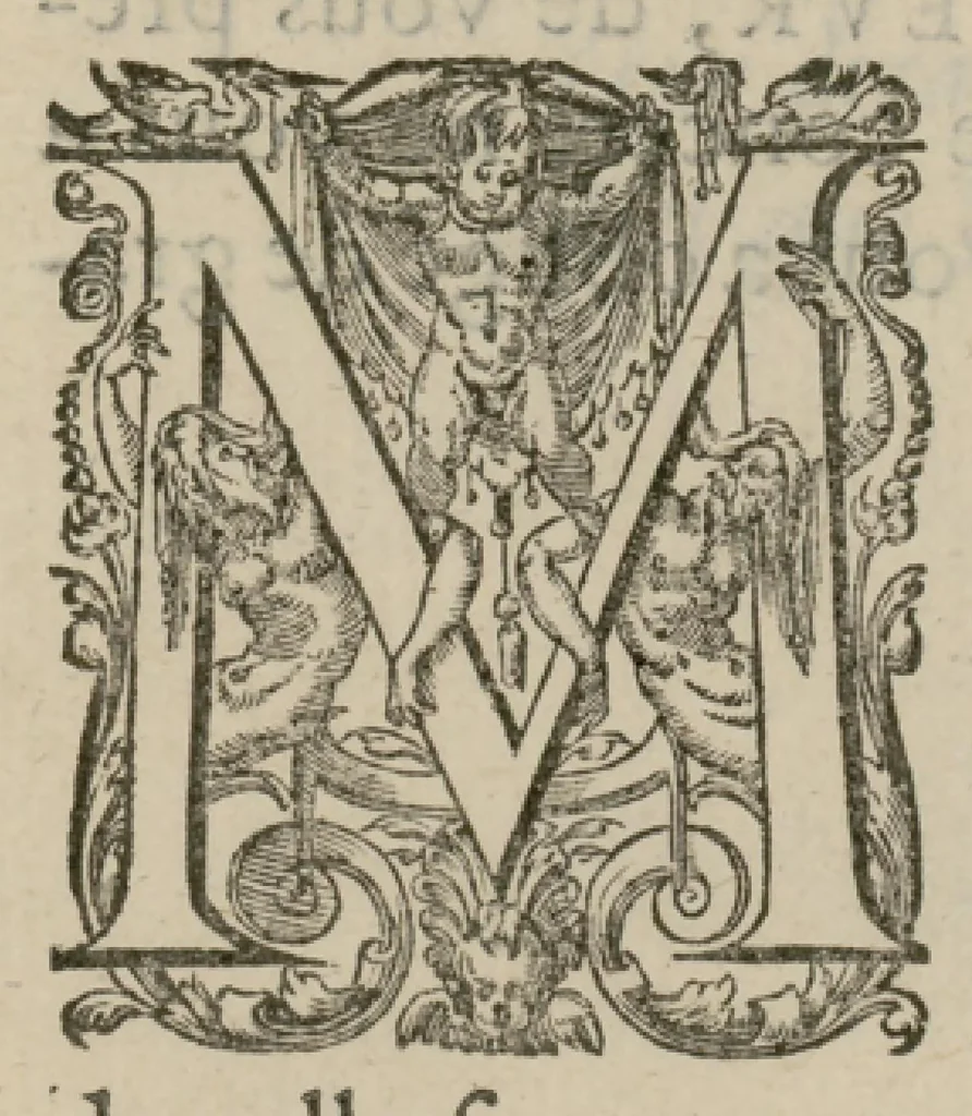An illustration from Airs de cour avec la tablature de luth de Anthoine de Boesset, surintendant de la musique de la Chambre du Roy, & de la Reyne. Seiziesme livre., 1643, leaf 8