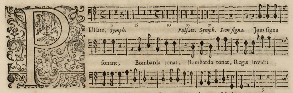 An illustration from Motets pour la chapelle du Roy, mis en musique, par Monsieur Du Mont abbé de Silly, & maistre de la musique, de ladite chapelle. Basse du grand choeur., 1686, leaf 50