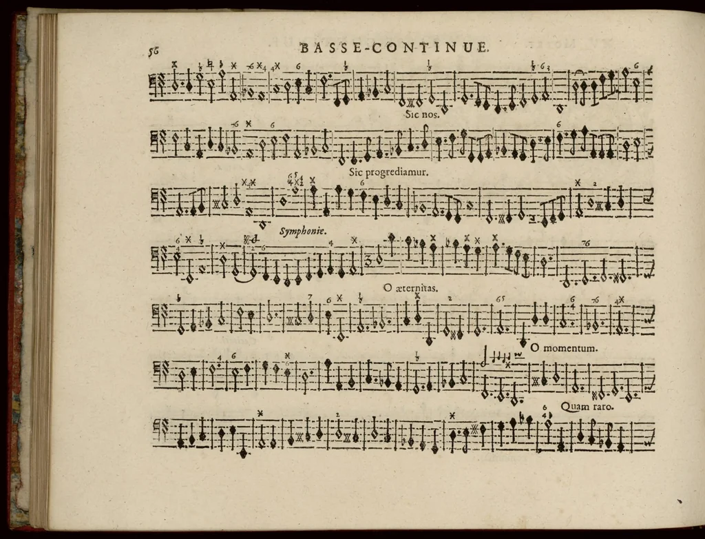 An illustration from Motets pour la chapelle du Roy, mis en musique, par Monsieur Du Mont abbé de Silly, & maistre de la musique, de ladite chapelle. Basse-continue pour l'orgue., 1686, leaf 67