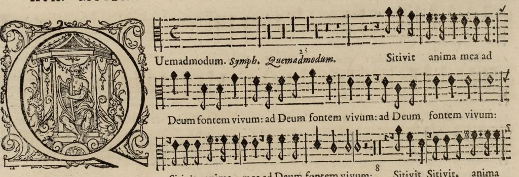 An illustration from Motets pour la chapelle du Roy, mis en musique, par Monsieur Du Mont abbé de Silly, & maistre de la musique, de ladite chapelle. Haute-contre du grand choeur., 1686, leaf 52