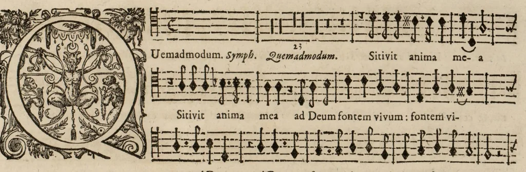 An illustration from Motets pour la chapelle du Roy, mis en musique, par Monsieur Du Mont abbé de Silly, & maistre de la musique, de ladite chapelle. Basse-taille du grand choeur., 1686, leaf 52