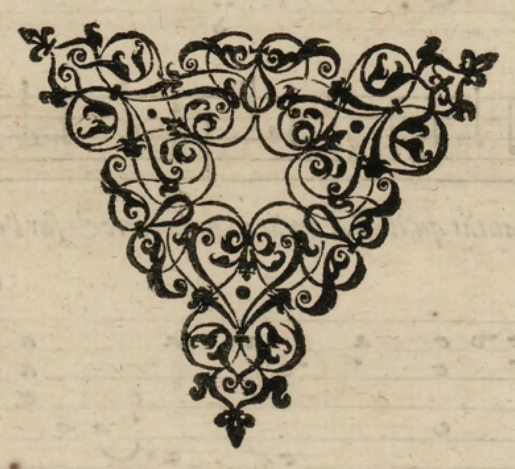 An illustration from Airs de cour avec la tablature de luth de Estienne Moulinié, chef de la musique de Monseigneur le Duc d'Orléans, frere unique du Roy. Quatriesme livre., 1633, leaf 12