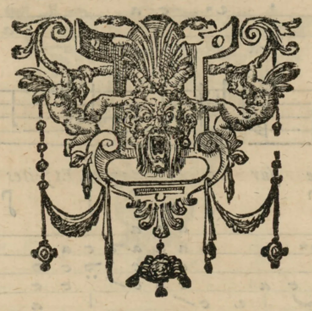 An illustration from Airs de cour avec la tablature de luth de Estienne Moulinié, chef de la musique de Monseigneur le Duc d'Orléans, frere unique du Roy. Quatriesme livre., 1633, leaf 30