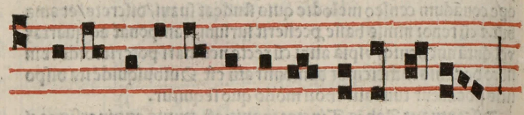 An illustration from Enchiridion musices Nicolai Wollici Barroducensis de gregoriana et figurativa atque contrapuncto simplici percommode tractans, omnibus cantu oblectantibus, perutile et necessarium., 1512, leaf 167