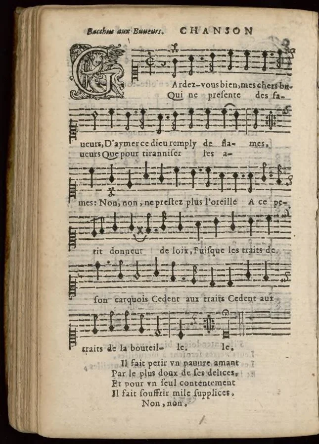 An illustration from II. Livre des equivoques du sieur de Chancy, maistre de la musique de la chambre du Roy., 1647, leaf 83