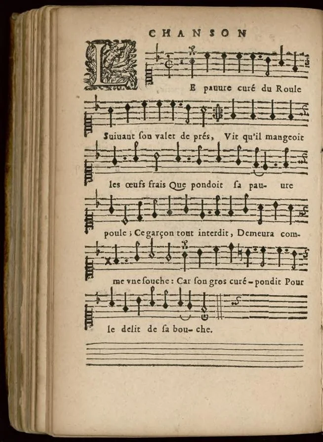 An illustration from IV. Livre de chansons du sieur de Chancy, maistre de la musique de la chambre du Roy., 1651, leaf 23