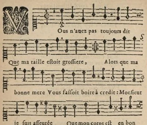 An illustration from IV. Livre de chansons du sieur de Chancy, maistre de la musique de la chambre du Roy., 1651, leaf 51
