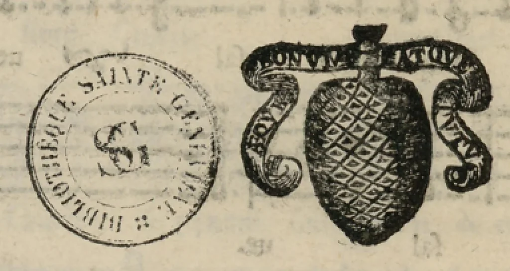 An illustration from Tenore. Harmonia d'affetti devoti a due, tre, e quatro voci consagrata all'altezza serenissima del signor prencipe Alessandro Farnesi di Parma, da Giovanni Legrenzi, primo organista di S. Maria Maggiore di Bergamo et accademico eccitato. Libro primo, opera terza., 1655, leaf 49