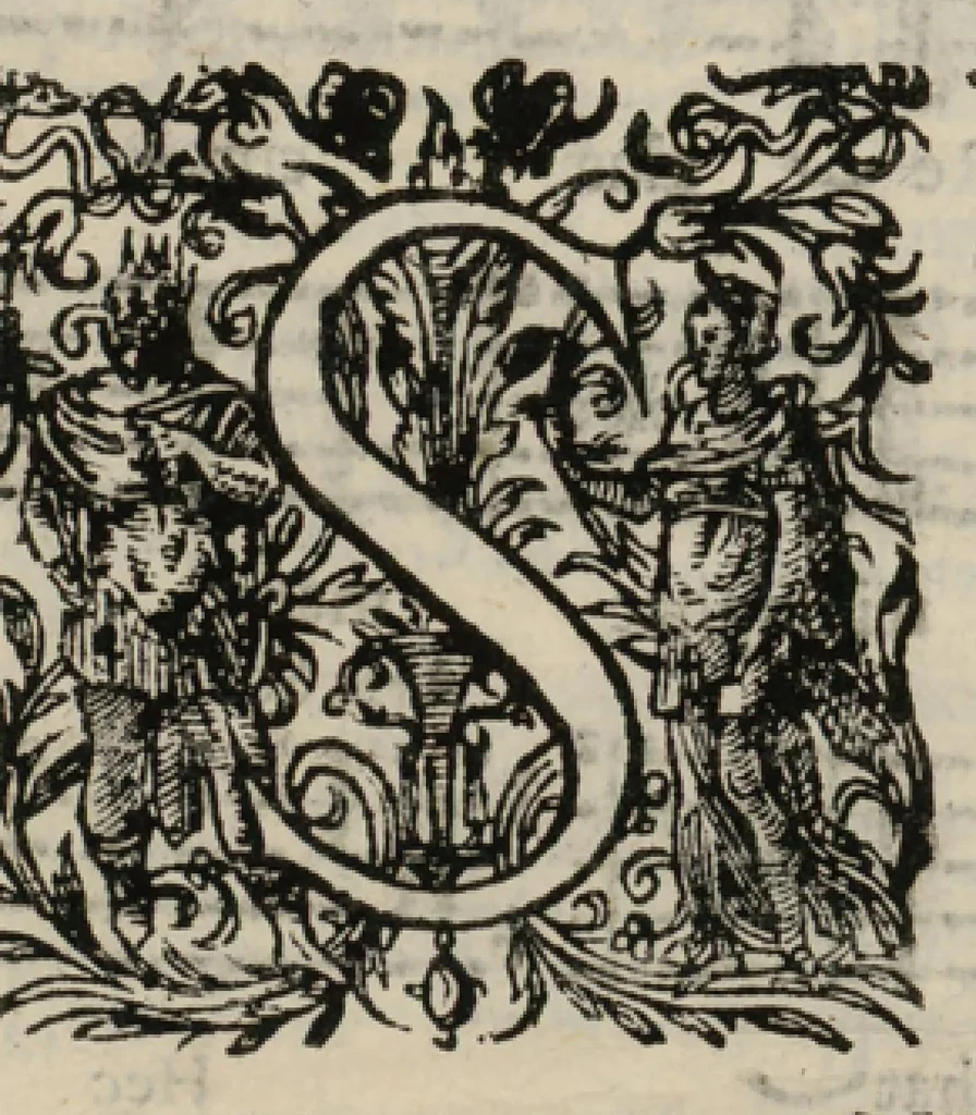 An illustration from Tenore. Harmonia d'affetti devoti a due, tre, e quatro voci consagrata all'altezza serenissima del signor prencipe Alessandro Farnesi di Parma, da Giovanni Legrenzi, primo organista di S. Maria Maggiore di Bergamo et accademico eccitato. Libro primo, opera terza., 1655, leaf 8