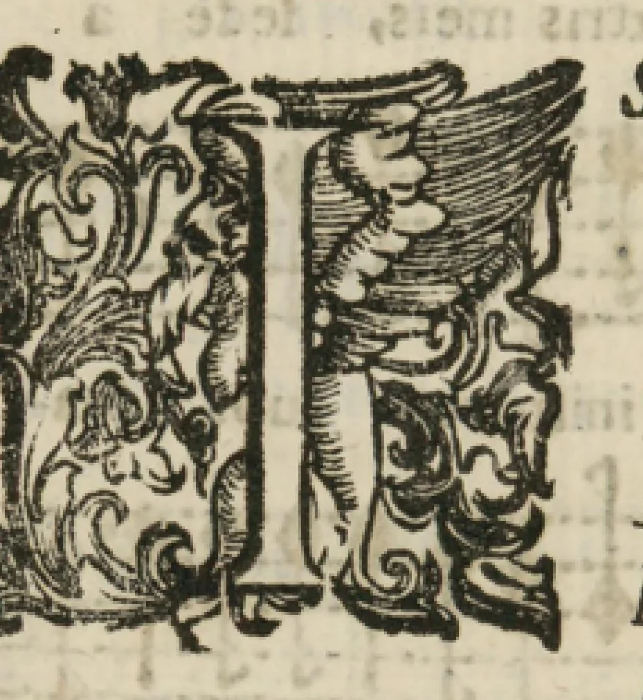 An illustration from Tenor. Davidica psalmodia vespertina integra, & bipartita, in totius anni festivitatibus quaternis vocibus ad novum ecclesiasticum modum, una cum litaniis beatæ Mariæ Virginis decantanda, et gravi ad organum parte depulsanda a Dominico Massentio ex Roncilione. S. Mariæ in Via Lata Beneficiatorum Collegii, decano primario. Nuper composita, et in lucem edita. Liber septimus, opus XVII., 1643, leaf 8