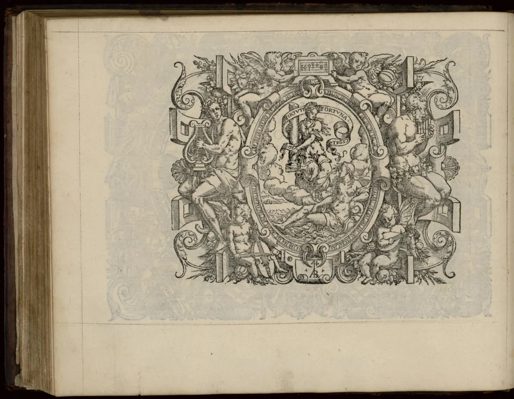 An illustration from Superius. Moduli quinis vocibus nunquam hactenus editi monachii Boioariae compositi, Orlando Lasso auctore., 1571, leaf 11