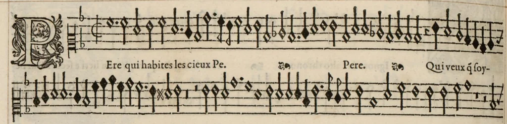 An illustration from Contra. Continuation du mellange d'Orlande de Lassus. A 3. 4. 5. 6. & dix parties., 1584, leaf 51