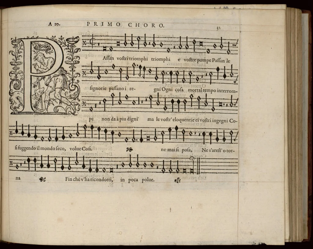 An illustration from Contra. Continuation du mellange d'Orlande de Lassus. A 3. 4. 5. 6. & dix parties., 1584, leaf 70