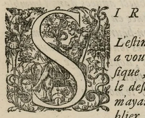 An illustration from Aeternae Henrici magni, gallorum, navarrorumque Regis potentissimi, ac Clementissimi memoriae. Et Ludovici justi : eius filii. Gallorum, navarrorumque Regis christianissimi, atque inuictissimi. Nicolaus Formé, regiae musicae praefectus. Missam hanc duobus choris ac quatuor voc. compositam, vovet et consecrat. Secundus chorus. Superius., 1638, leaf 8