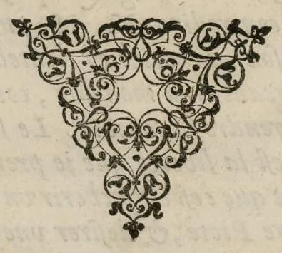 An illustration from Aeternae Henrici magni, gallorum, navarrorumque Regis potentissimi, ac Clementissimi memoriae. Et Ludovici justi : eius filii. Gallorum, navarrorumque Regis christianissimi, atque inuictissimi. Nicolaus Formé, regiae musicae praefectus. Missam hanc duobus choris ac quatuor voc. compositam, vovet et consecrat. Secundus chorus. Superius., 1638, leaf 9