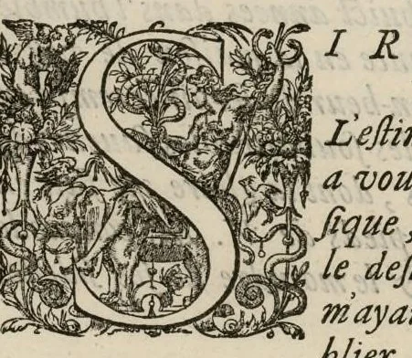 An illustration from Aeternae Henrici magni, gallorum, navarrorumque Regis potentissimi, ac Clementissimi memoriae. Et Ludovici justi : eius filii. Gallorum, navarrorumque Regis christianissimi, atque inuictissimi. Nicolaus Formé, regiae musicae praefectus. Missam hanc duobus choris ac quatuor voc. compositam, vovet et consecrat. Secundus chorus. Tenor., 1638, leaf 8
