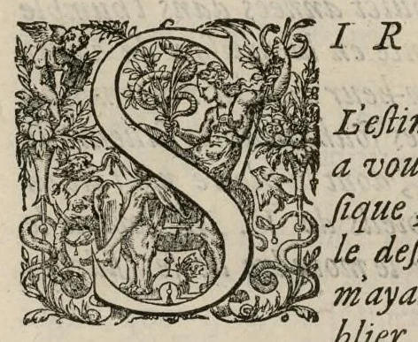 An illustration from Aeternae Henrici magni, gallorum, navarrorumque Regis potentissimi, ac Clementissimi memoriae. Et Ludovici justi : eius filii. Gallorum, navarrorumque Regis christianissimi, atque inuictissimi. Nicolaus Formé, regiae musicae praefectus. Missam hanc duobus choris ac quatuor voc. compositam, vovet et consecrat. Secundus chorus. Quinta-pars., 1638, leaf 8