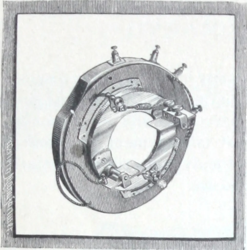 An illustration from Van Depoele Electric Light Company manufacture single and multiple current dynamo electric machines, motors, electric lamps and electro-plating apparatus ..., 1884, leaf 11