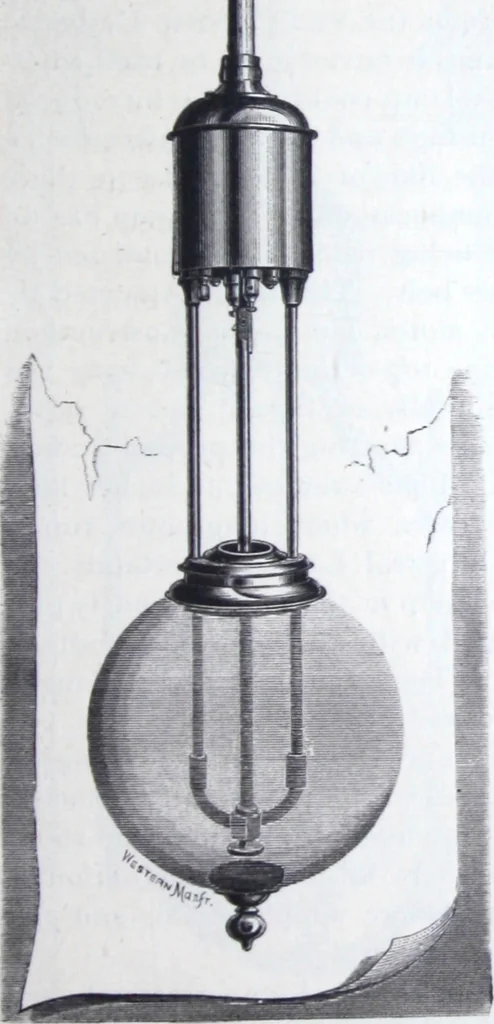 An illustration from Van Depoele Electric Light Company manufacture single and multiple current dynamo electric machines, motors, electric lamps and electro-plating apparatus ..., 1884, leaf 14