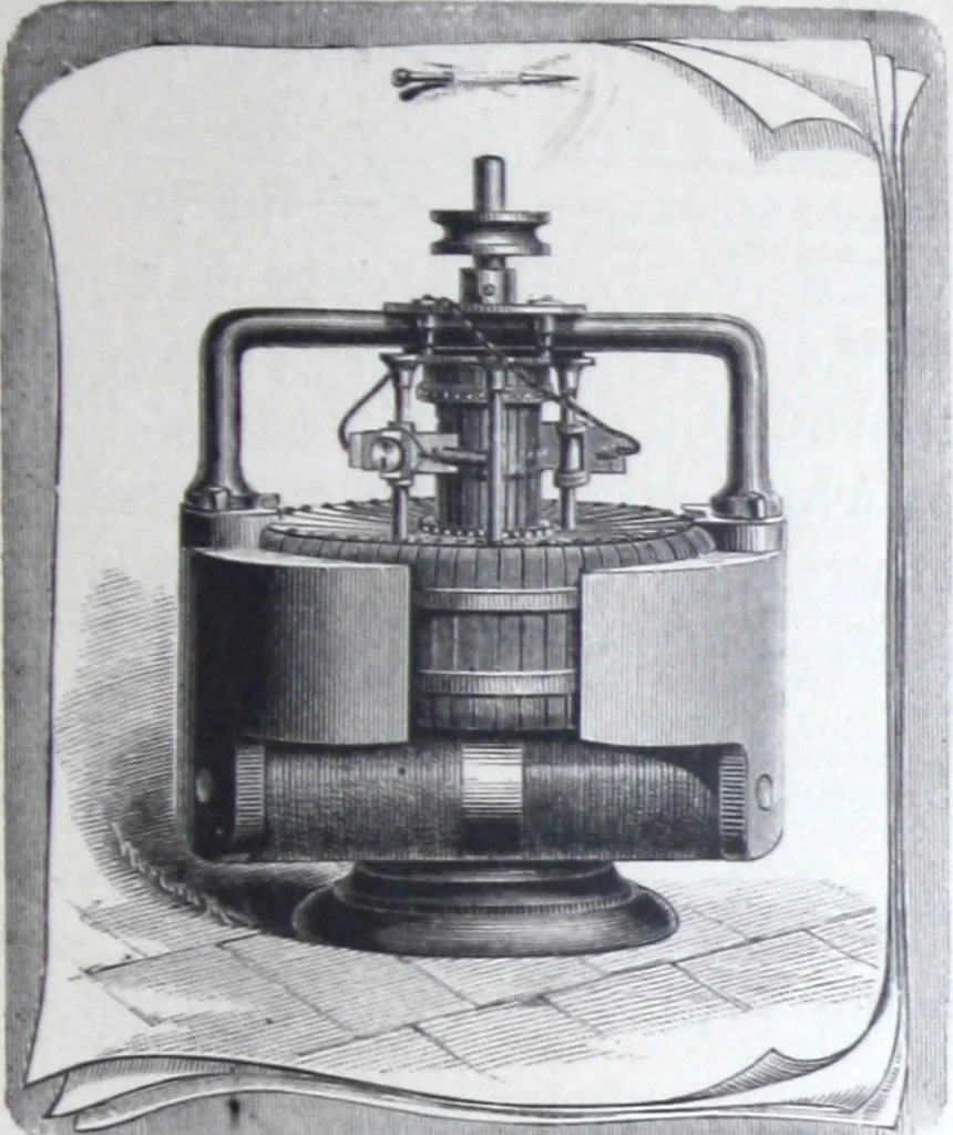 An illustration from Van Depoele Electric Light Company manufacture single and multiple current dynamo electric machines, motors, electric lamps and electro-plating apparatus ..., 1884, leaf 22