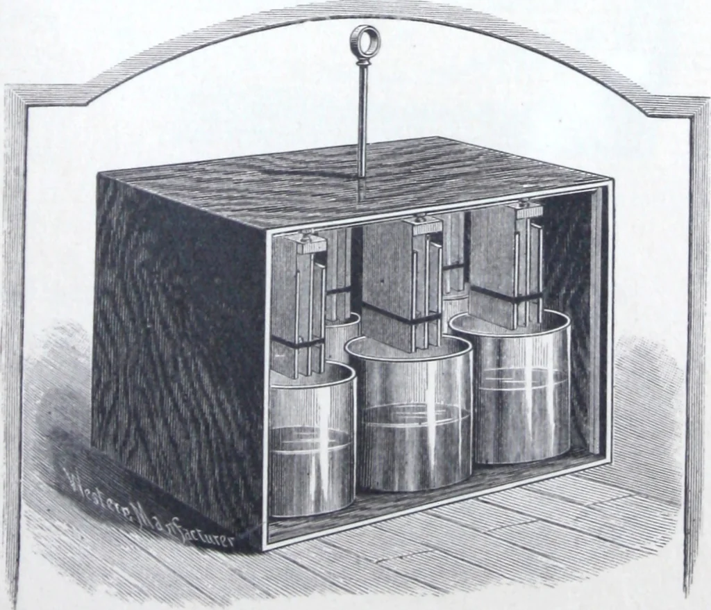 An illustration from Van Depoele Electric Light Company manufacture single and multiple current dynamo electric machines, motors, electric lamps and electro-plating apparatus ..., 1884, leaf 22