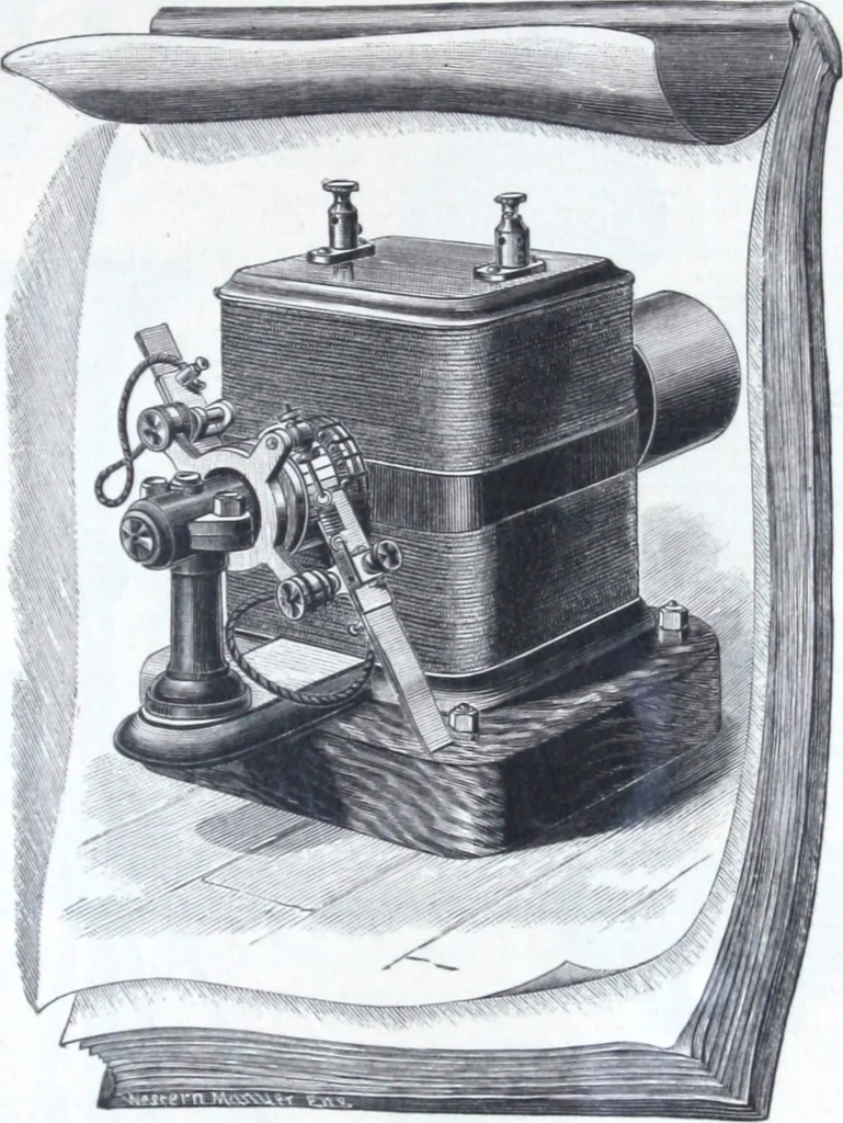 An illustration from Van Depoele Electric Light Company manufacture single and multiple current dynamo electric machines, motors, electric lamps and electro-plating apparatus ..., 1884, leaf 24