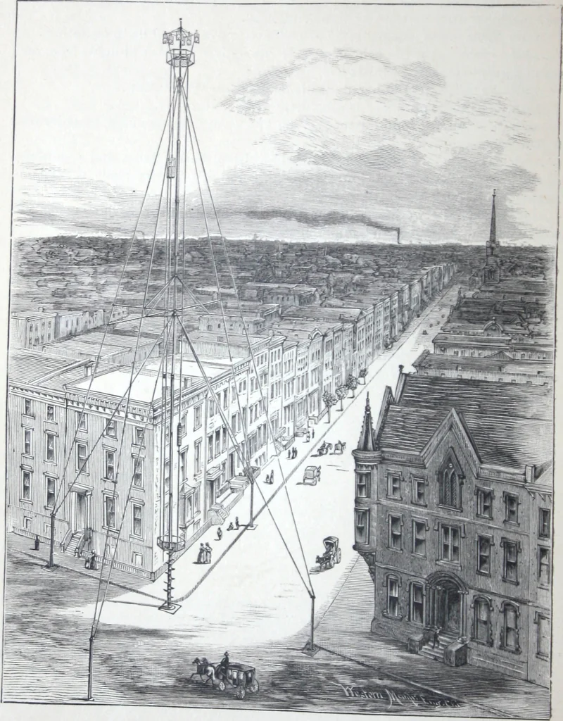 An illustration from Van Depoele Electric Light Company manufacture single and multiple current dynamo electric machines, motors, electric lamps and electro-plating apparatus ..., 1884, leaf 29