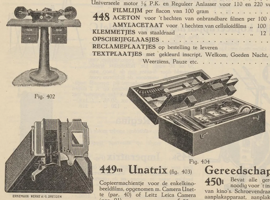 An illustration from Prijscourant van benoodigdheden voor fotografie en projectie, 1926, leaf 97