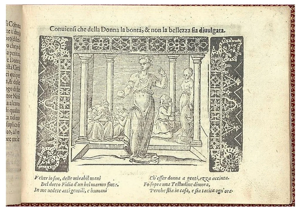 An illustration from Corona delle nobili et virtuose donne. Libro Primo, 1601, leaf 3