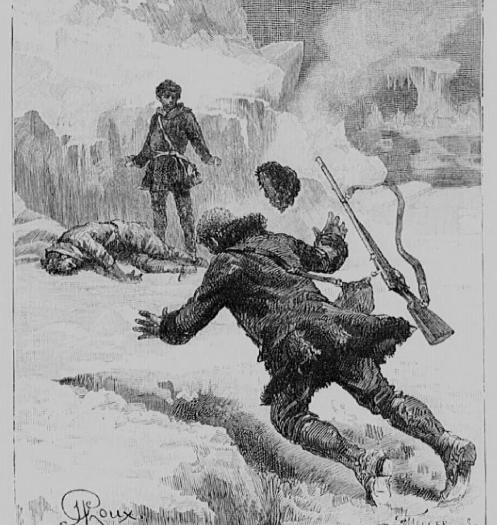 An illustration from L'Épave du "Cynthia", 1885, leaf 266