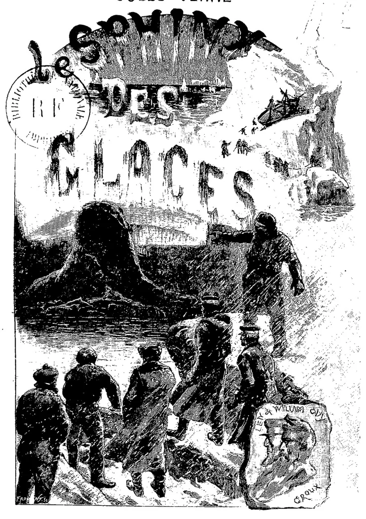 An illustration from Le Sphinx des glaces, 1897, leaf 0