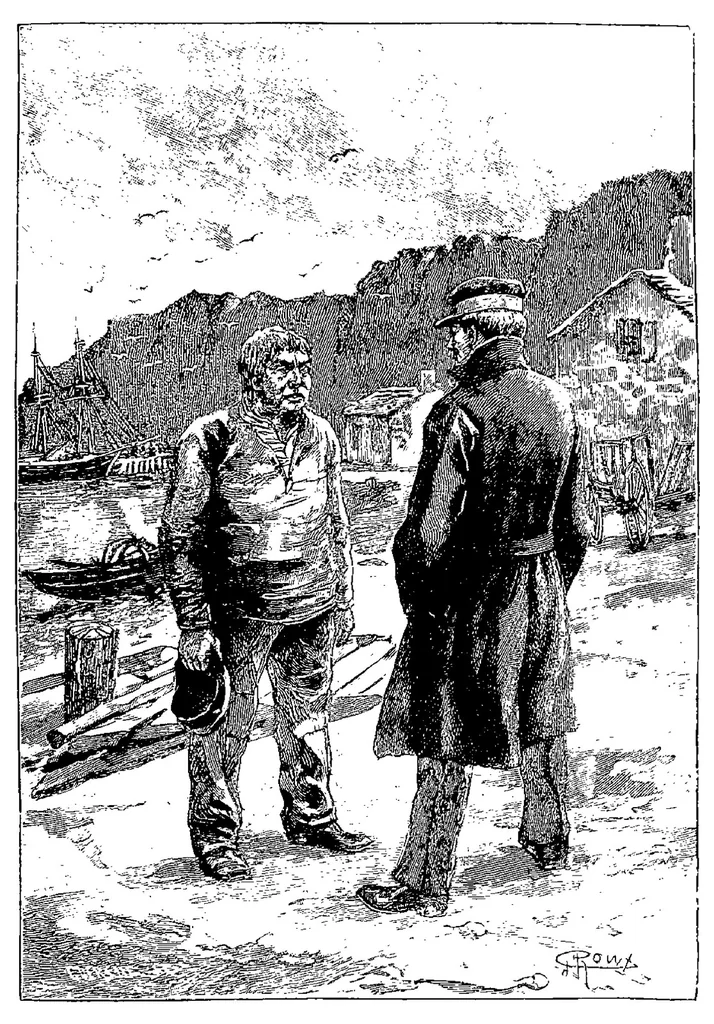 An illustration from Le Sphinx des glaces, 1897, leaf 142