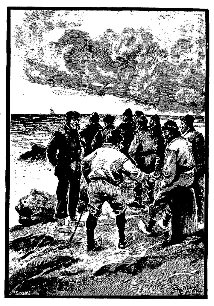 An illustration from Le Sphinx des glaces, 1897, leaf 20