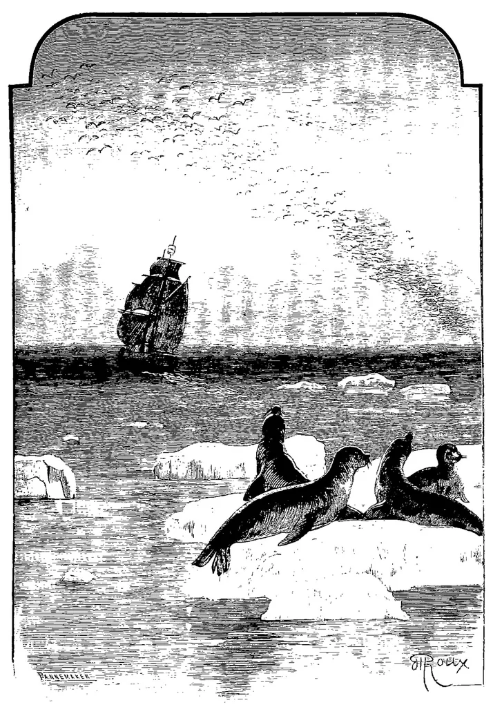 An illustration from Le Sphinx des glaces, 1897, leaf 256