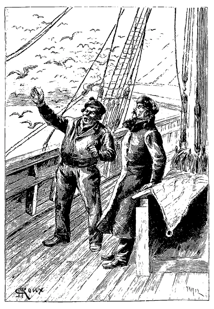 An illustration from Le Sphinx des glaces, 1897, leaf 314