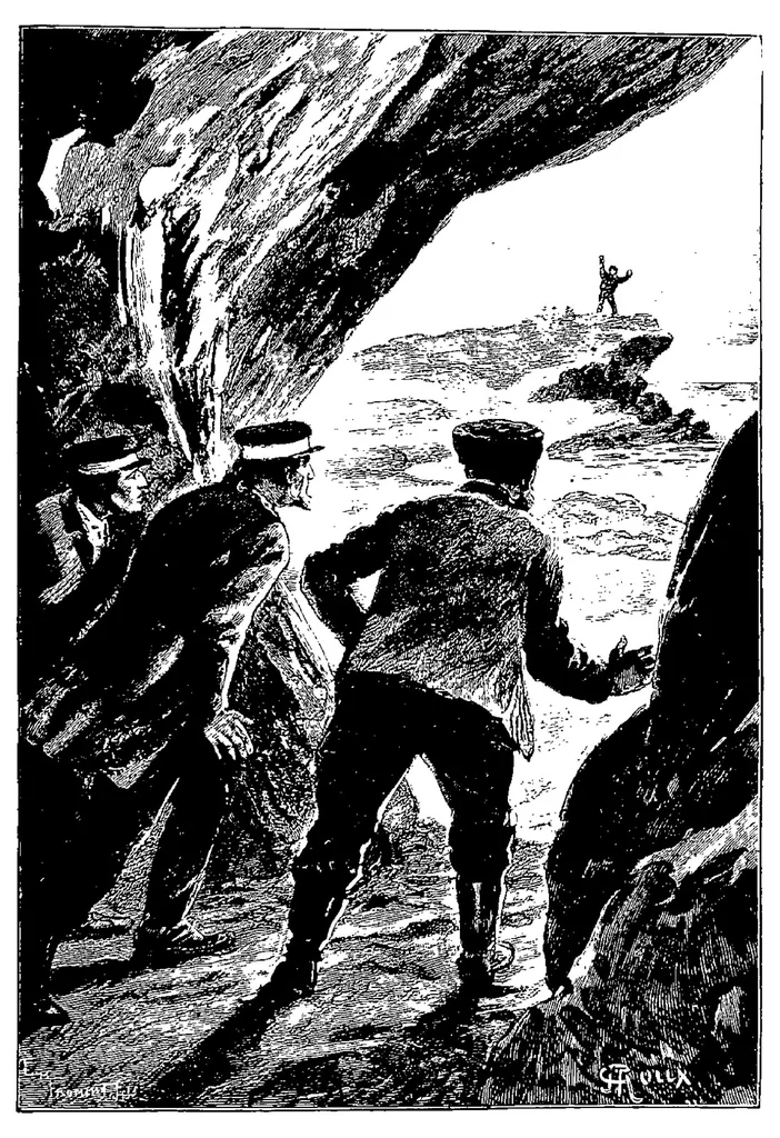An illustration from Le Sphinx des glaces, 1897, leaf 432