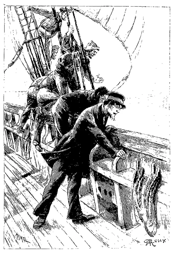 An illustration from Le Sphinx des glaces, 1897, leaf 88
