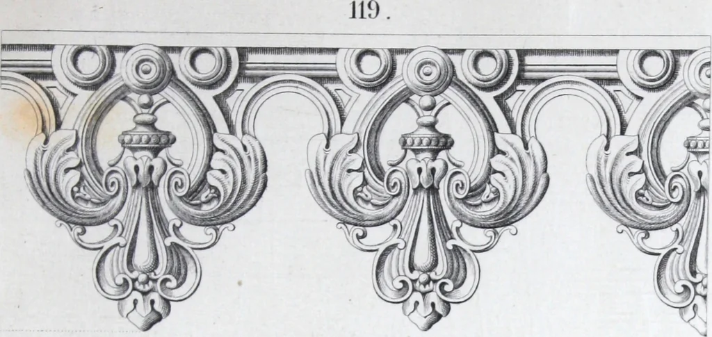 An illustration from Vieille Montagne : album d'objets d'art et d'ornementation architecturale : V.M. 1875., 1875, leaf 36