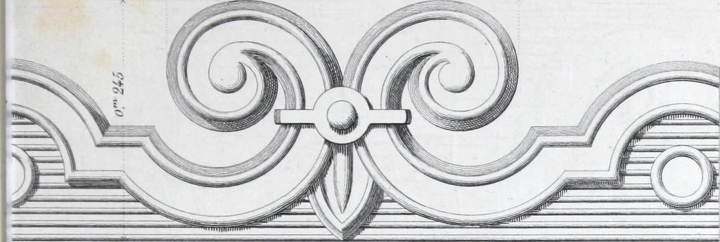 An illustration from Vieille Montagne : album d'objets d'art et d'ornementation architecturale : V.M. 1875., 1875, leaf 38