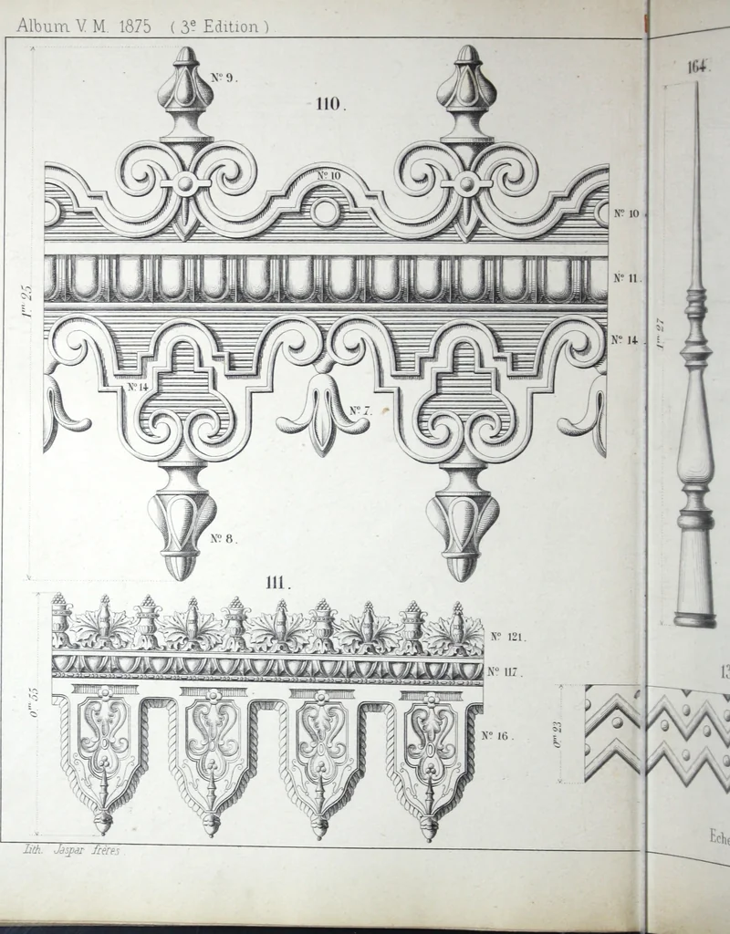 An illustration from Vieille Montagne : album d'objets d'art et d'ornementation architecturale : V.M. 1875., 1875, leaf 43