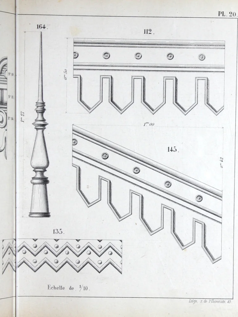 An illustration from Vieille Montagne : album d'objets d'art et d'ornementation architecturale : V.M. 1875., 1875, leaf 44