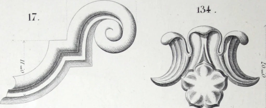 An illustration from Vieille Montagne : album d'objets d'art et d'ornementation architecturale : V.M. 1875., 1875, leaf 45
