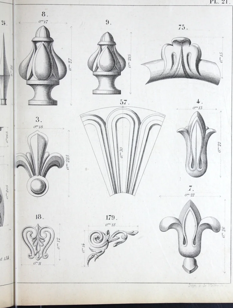 An illustration from Vieille Montagne : album d'objets d'art et d'ornementation architecturale : V.M. 1875., 1875, leaf 46