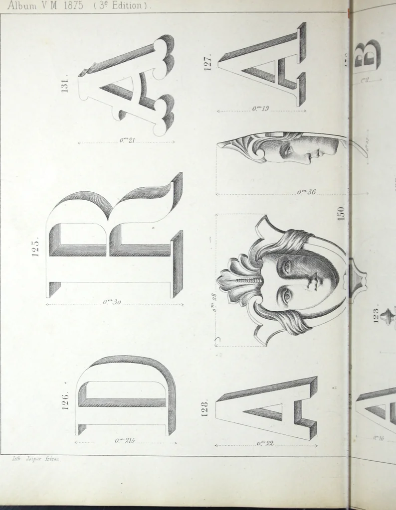 An illustration from Vieille Montagne : album d'objets d'art et d'ornementation architecturale : V.M. 1875., 1875, leaf 47
