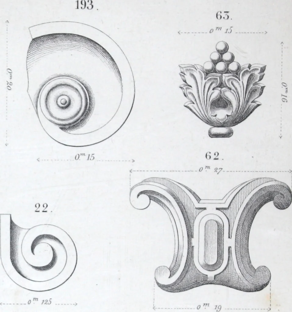 An illustration from Vieille Montagne : album d'objets d'art et d'ornementation architecturale : V.M. 1875., 1875, leaf 48