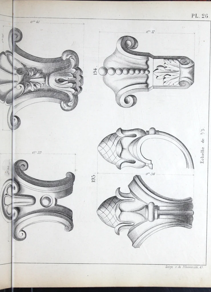 An illustration from Vieille Montagne : album d'objets d'art et d'ornementation architecturale : V.M. 1875., 1875, leaf 56