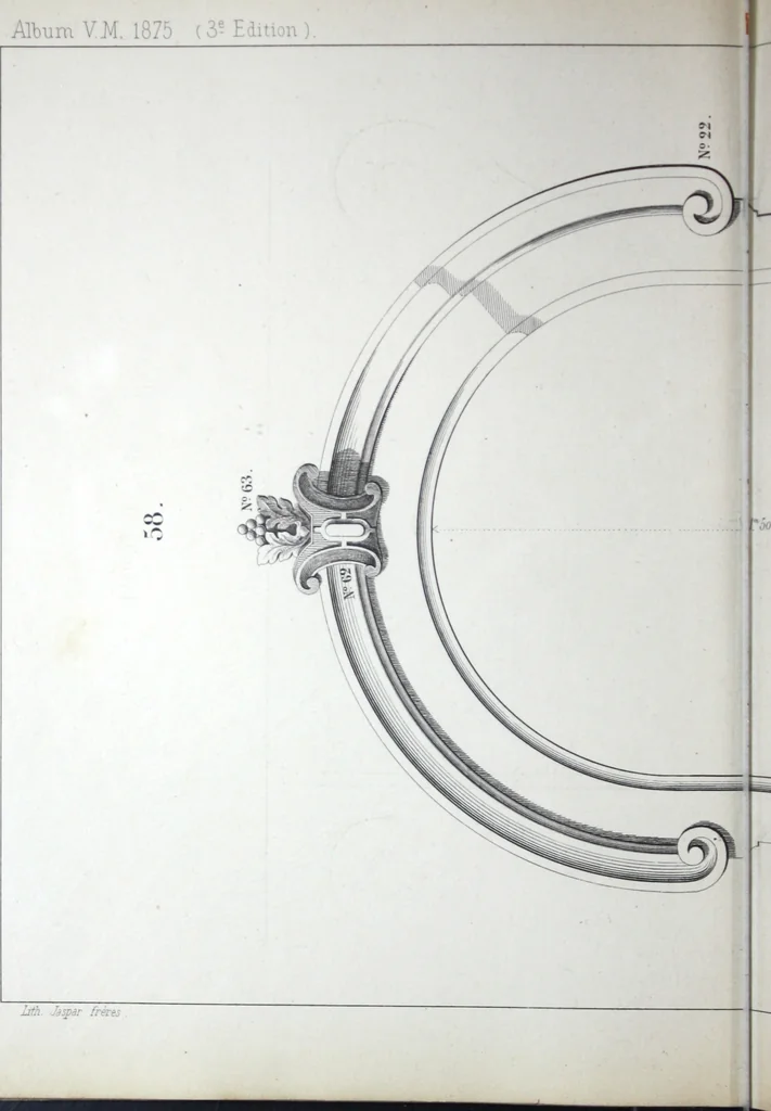 An illustration from Vieille Montagne : album d'objets d'art et d'ornementation architecturale : V.M. 1875., 1875, leaf 59