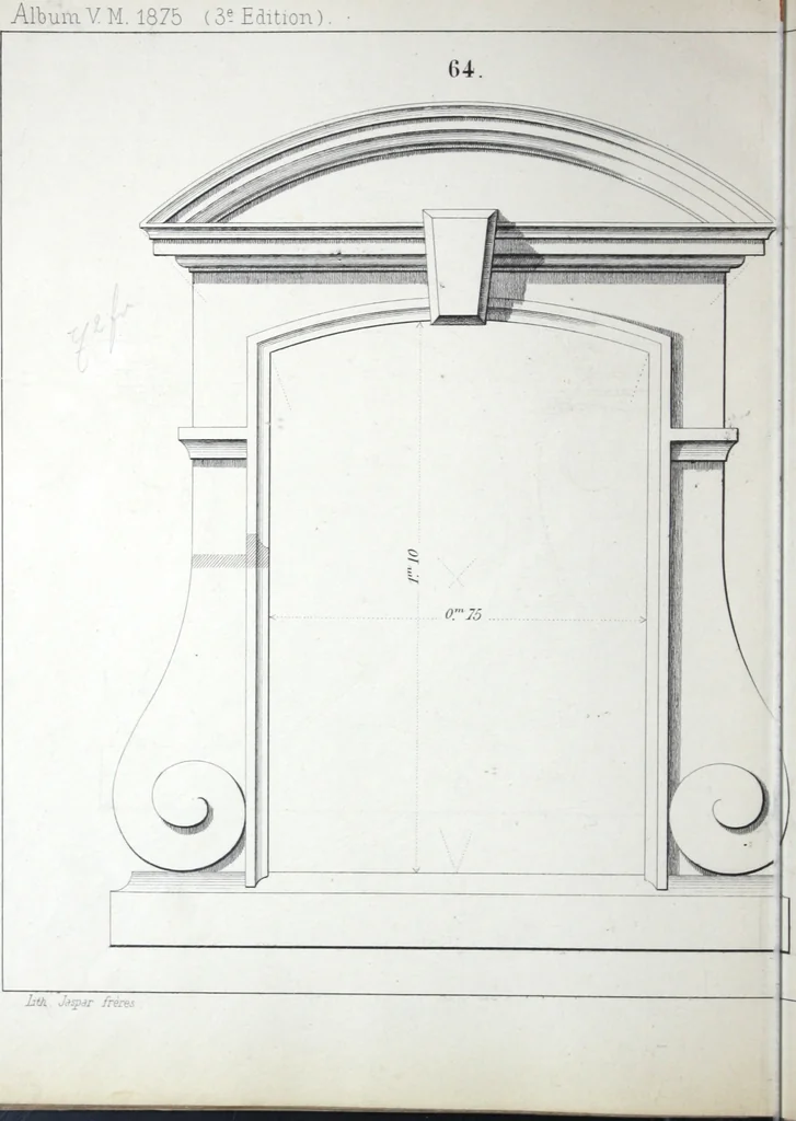 An illustration from Vieille Montagne : album d'objets d'art et d'ornementation architecturale : V.M. 1875., 1875, leaf 65