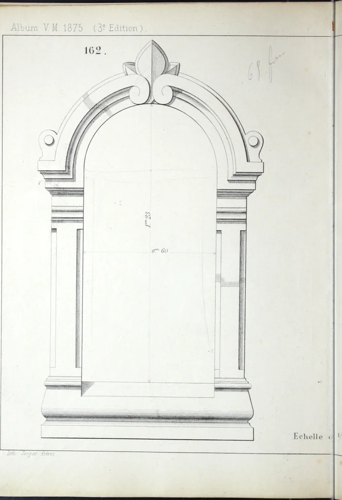 An illustration from Vieille Montagne : album d'objets d'art et d'ornementation architecturale : V.M. 1875., 1875, leaf 67
