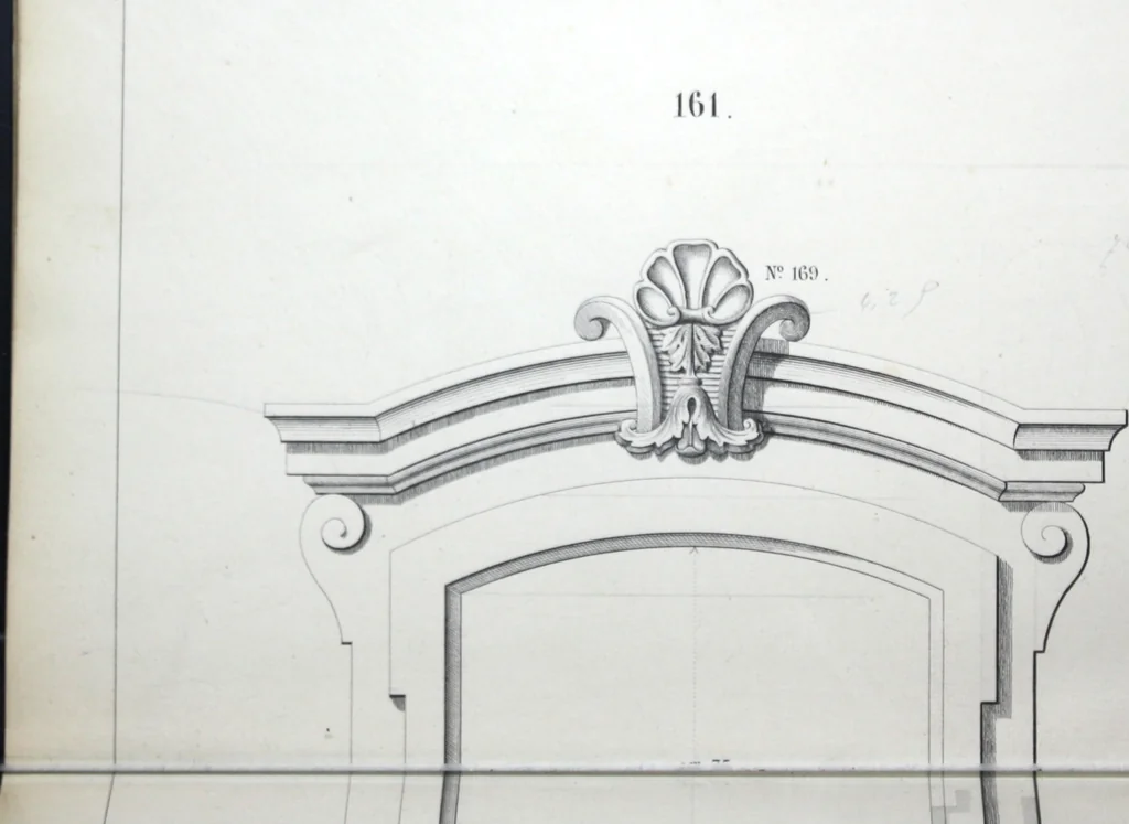 An illustration from Vieille Montagne : album d'objets d'art et d'ornementation architecturale : V.M. 1875., 1875, leaf 69